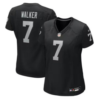 Women's Quay Walker Las Vegas Raiders #7 Team Game Jersey - Black