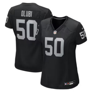 Women's Segun Olubi Las Vegas Raiders #50 Team Game Jersey - Black