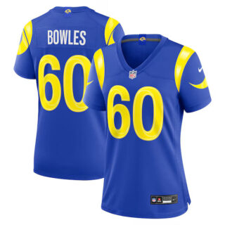 Women's Wyatt Bowles Los Angeles Rams #60 Team Game Jersey - Royal