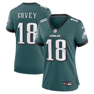 Women's Britain Covey Philadelphia Eagles #18 Team Game Jersey - Midnight Green
