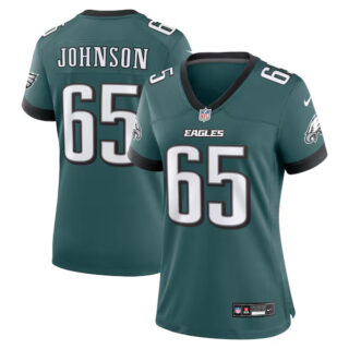 Women's Lane Johnson Philadelphia Eagles #65 Team Game Jersey - Midnight Green
