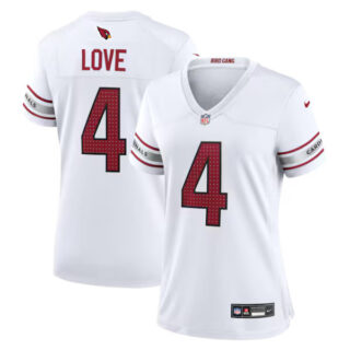 Women's Jeremiyah Love Arizona Cardinals #4 Game Jersey - White