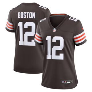 Women's Denzel Boston Cleveland Browns #12 Team Game Jersey - Brown