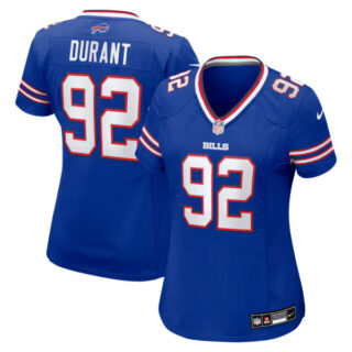 Women's Zane Durant Buffalo Bills #92 Team Game Jersey - Royal