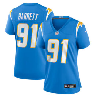 Women's Nick Barrett Los Angeles Chargers #91 Team Game Jersey - Powder Blue