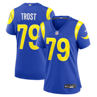 Women's Keagen Trost Los Angeles Rams #79 Team Game Jersey - Royal