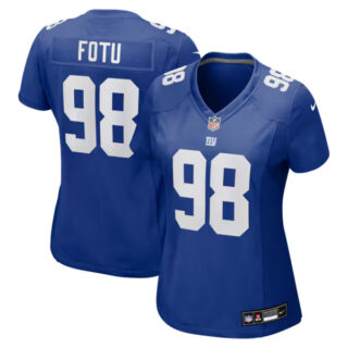 Women's Leki Fotu New York Giants #98 Team Game Jersey - Royal