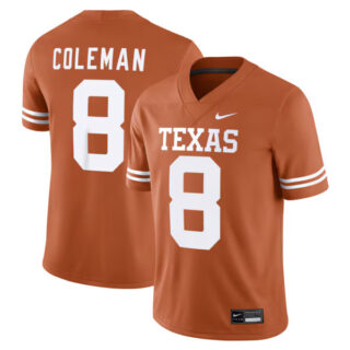 Men's Cam Coleman #8 Texas Longhorns Game Football Jersey - Texas Orange