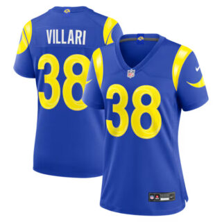 Women's Dan Villari Los Angeles Rams #38 Team Game Jersey - Royal