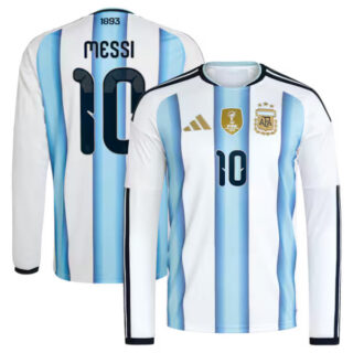Men's Lionel Messi Argentina National Team #10 adidas 2026 Home Long Sleeve Jersey - White