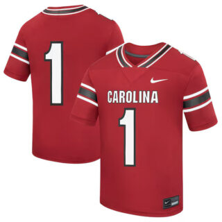 Youth #1 South Carolina Gamecocks Home Replica Football Jersey - Garnet