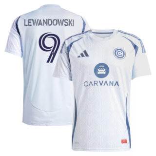 Men's Robert Lewandowski Chicago Fire #9 adidas 2025 The Municipal Kit Jersey - Light Blue