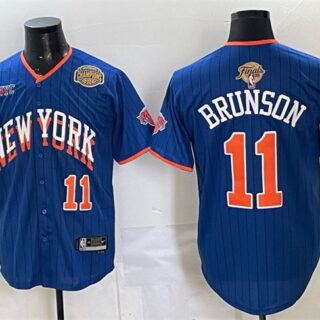Men's New York Knicks #11 Jalen Brunson Royal 2026 Finals & Eastern Conference Champions Patch Stitched Baseball Jersey