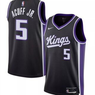 Men's Sacramento Kings #5 Darius Acuff Jr Black 2026 Draft Icon Edition Swingman Stitched Basketball Jersey