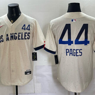 Men's Los Angeles Dodgers #44 Andy Pages Cream 2024 City Connect Limited Stitched Baseball Jersey