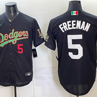 Men's Los Angeles Dodgers #5 Freddie Freeman Black Mexico Limited Stitched Baseball Jersey