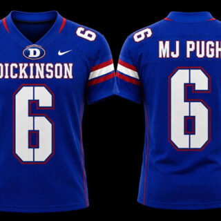 Men's Dickinson #6 Mj Pugh Royal Stitched Jersey