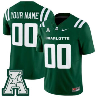 Men's Charlotte 49ers ACTIVE PLAYER Custom Green 2025 F.U.S.E. Vapor Limited Stitched Football Jersey