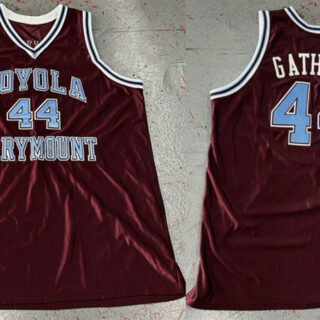 Men's Loyola Marymount University #44 Hank Gathers Burgundy Stitched Basketball Jersey