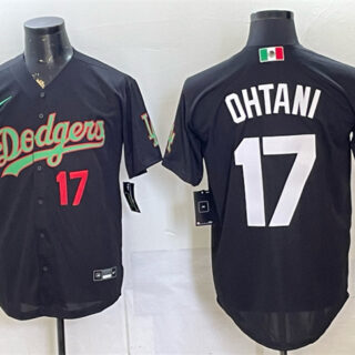 Men's Los Angeles Dodgers #17 Shohei Ohtani Black Mexico Limited Stitched Baseball Jersey