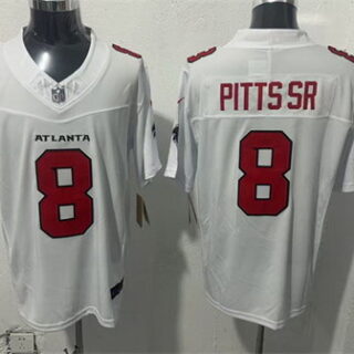 Men's Atlanta Falcons #8 Kyle Pitts Sr. White 2026 New F.U.S.E. Vapor Untouchable Limited Stitched Football Jersey