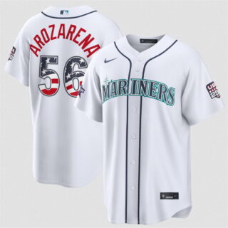 Men's Seattle Mariners #56 Randy Arozarena White 2026 All-Star Edition Stars & Stripes Stadium Pick-A-Player Stitched Baseball Jersey