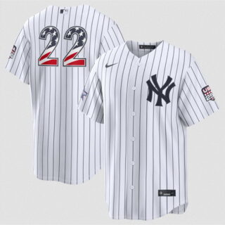 Men's New York Yankees #22 Ben Rice White 2026 All-Star Edition Stars & Stripes Stadium Pick-A-Player Stitched Baseball Jersey