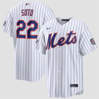 Men's New York Mets #22 Juan Soto White 2026 All-Star Game & USA 250 Patch Stitched Baseball Jersey