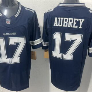 Men's Dallas Cowboys #17 Brandon Aubrey Navy 2026 F.U.S.E Vapor Untouchable Limited Stitched Football Jersey