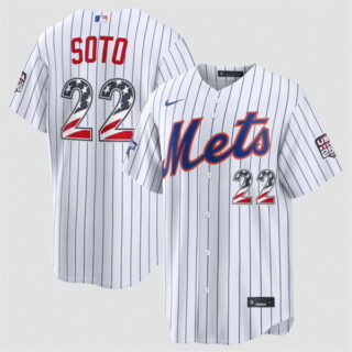 Men's New York Mets #22 Juan Soto White 2026 All-Star Edition Stars & Stripes Stadium Pick-A-Player Stitched Baseball Jersey