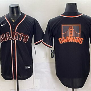 Men's San Francisco Giants Team Big Logo 2026 Fashion Replica Black Out Stitched Baseball Jersey