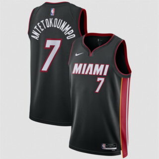 Men's Miami Heat #7 Giannis Antetokounmpo Black 2026 Icon Edition Swingman Stitched Basketball Jersey