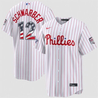 Men's Philadelphia Phillies #12 Kyle Schwarber White 2026 All-Star Edition Stars & Stripes Stadium Pick-A-Player Stitched Baseball Jersey