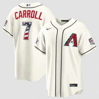 Men's Arizona Diamondbacks #7 Corbin Carroll Cream 2026 All-Star Edition Stars & Stripes Stadium Pick-A-Player Stitched Baseball Jersey