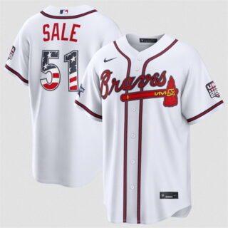 Men's Atlanta Braves #51 Chris Sale White 2026 All-Star Edition Stars & Stripes Stadium Pick-A-Player Stitched Baseball Jersey