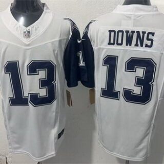 Men's Dallas Cowboys #13 Caleb Downs White 2026 F.U.S.E Vapor Untouchable Limited Stitched Football Jersey