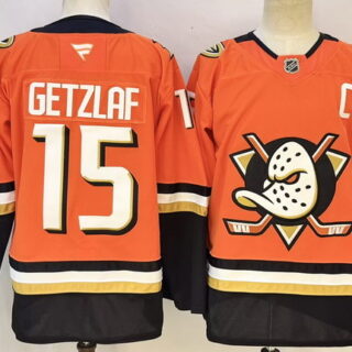 Men's Anaheim Ducks #15 Ryan Getzlaf Orange 2026 With C Patch Home Stitched Hockey Jersey