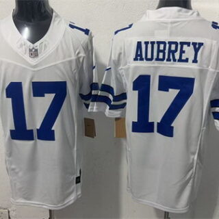 Men's Dallas Cowboys #17 Brandon Aubrey White 2026 F.U.S.E Vapor Untouchable Limited Stitched Football Jersey