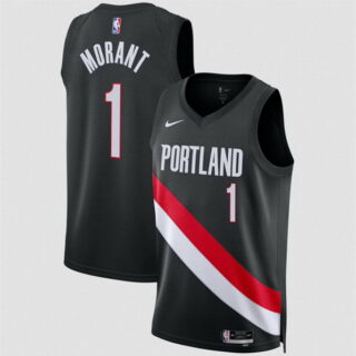 Men's Portland Trail Blazers #1 Ja Morant Black 2026 Icon Edition Stitched Basketball Jersey