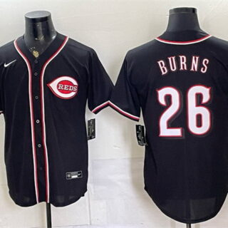 Men's Cincinnati Reds #26 Chase Burns 2026 Fashion Replica Black Out Stitched Baseball Jersey