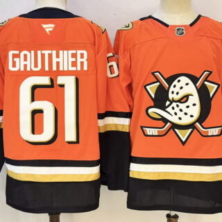 Men's Anaheim Ducks #61 Cutter Gauthier Orange 2026 Home Stitched Hockey Jersey