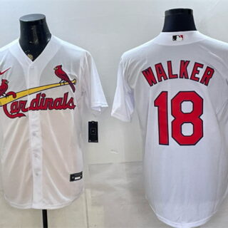 Men's St. Louis Cardinals #18 Jordan Walker White Home Stitched Baseball Jersey
