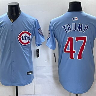 Men's Chicago Cubs #47 Trump Blue 2026 2nd Alternate Limited Stitched Baseball Jersey