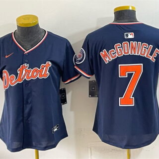 Youth Detroit Tigers #7 Kevin McGonigle Navy 2026 Alternate Vapor Premier Limited Stitched Baseball Jersey