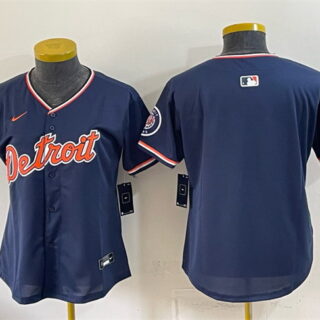 Women's Detroit Tigers Blank Navy 2026 Alternate Vapor Premier Limited Stitched Baseball Jersey(Run Small)