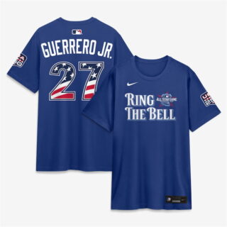 Men's American League #27 Vladimir Guerrero Jr. Red 2026 All-Star Game Name & Number T-Shirt
