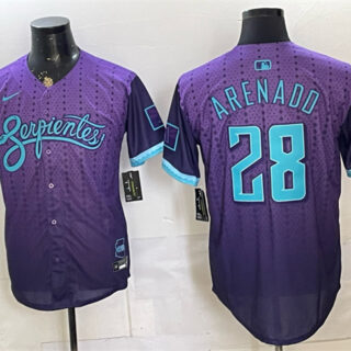 Men's Arizona Diamondbacks #28 Nolan Arenado Purple 2025 City Connect Limited Stitched Baseball Jersey