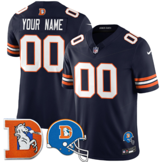 Men's Denver Broncos Active Player Custom Navy F.U.S.E. Throwback Vapor Limited Stitched Football Jersey