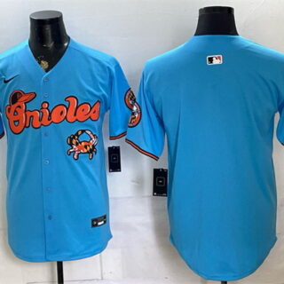 Men's Baltimore Orioles Blank Blue With Patch Vapor Premier Limited Stitched Baseball Jersey