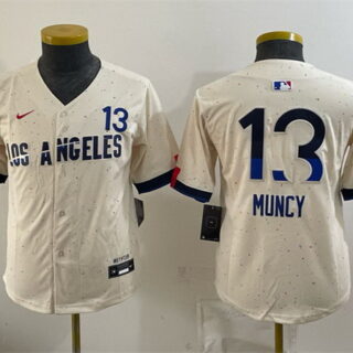 Youth Los Angeles Dodgers #13 Max Muncy Cream 2024 City Connect Limited Stitched Baseball Jersey